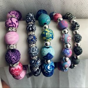 5 NWT VivaBeads Handmade Stretchy Bracelets Bundle Lot
